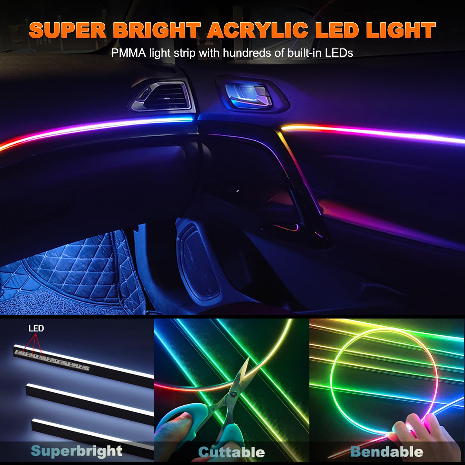 2IN1 Dynamic Neon Car Ambient  - огляд і ціна Interior Design Icon