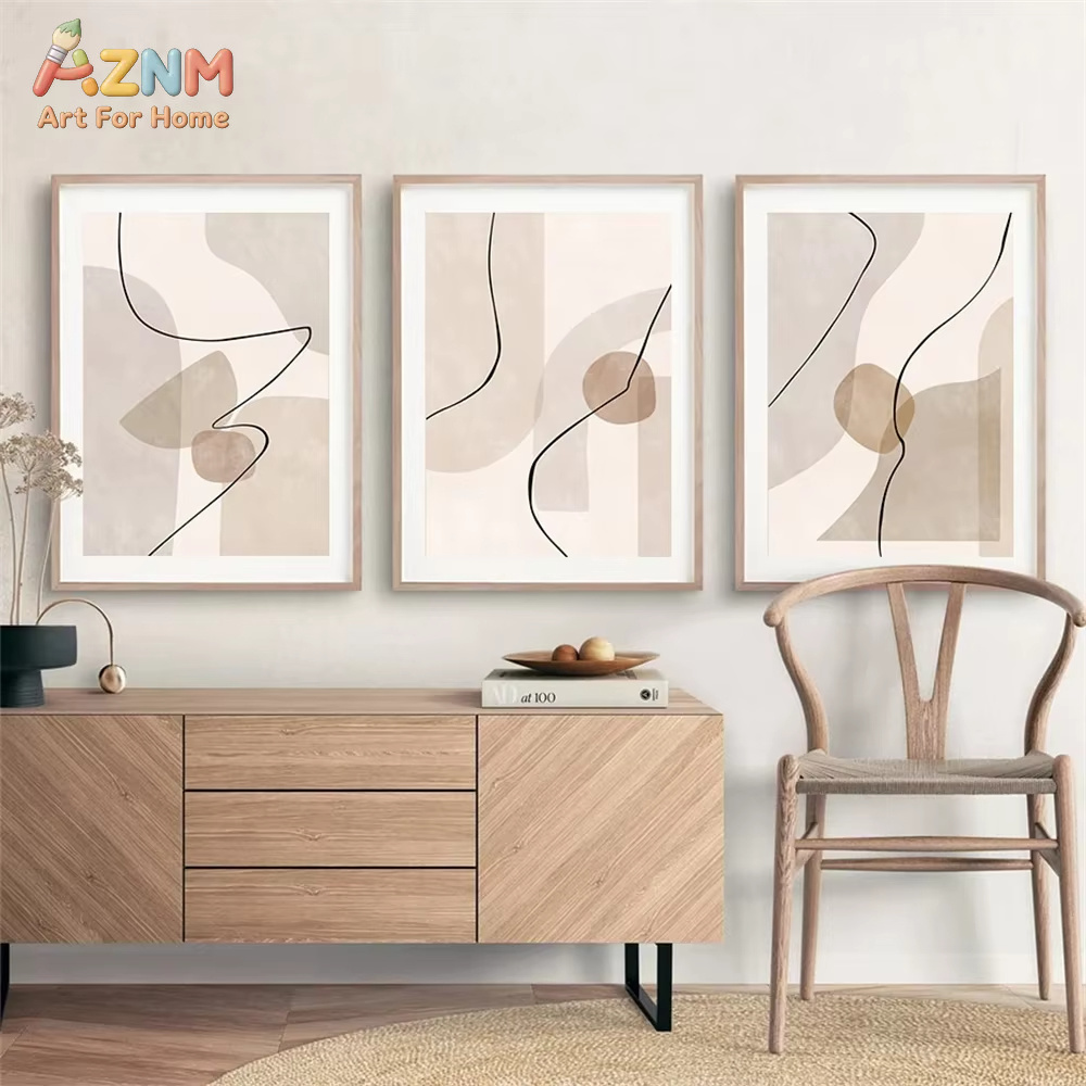 Abstract Beige Geometry Line W - огляд і ціна Interior Design Poster