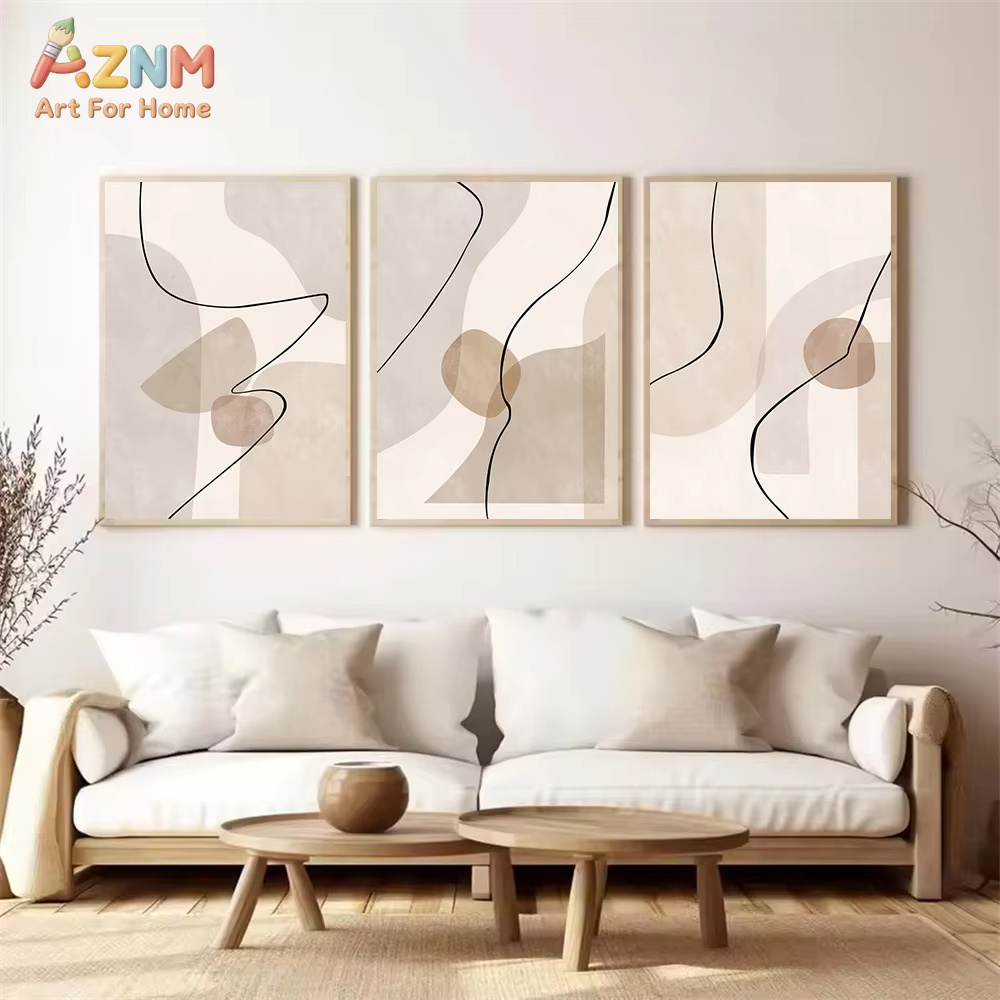 Abstract Beige Geometry Line W - огляд і ціна Interior Design Poster
