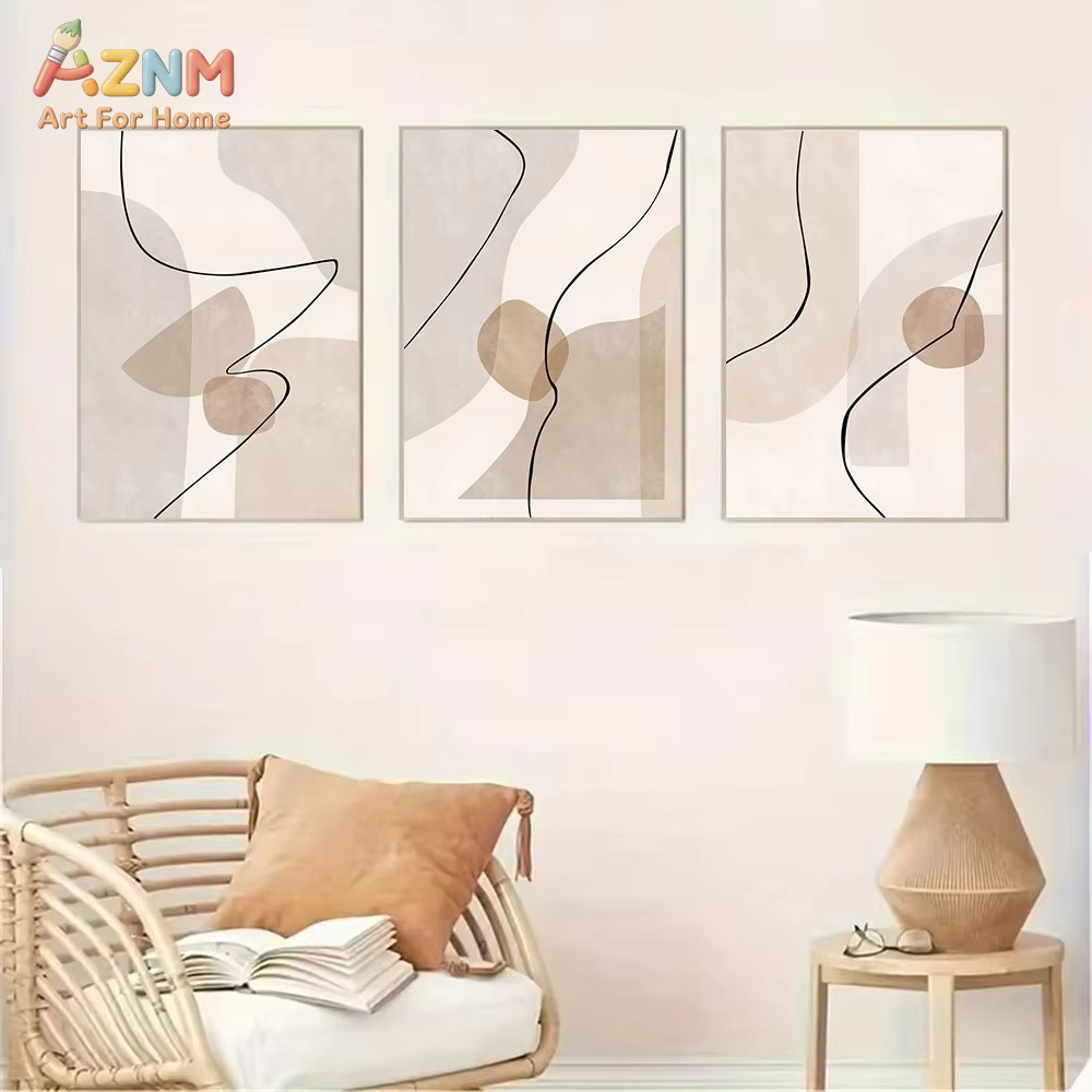 Abstract Beige Geometry Line W - огляд і ціна Interior Design Poster