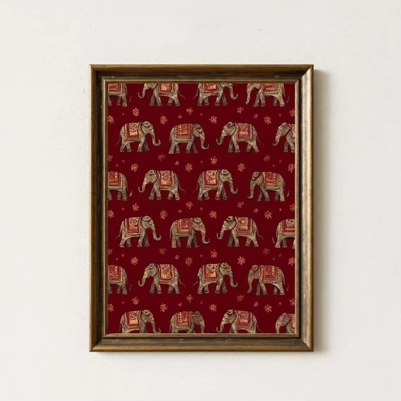 Indian Elephant Pattern Print, - огляд і ціна Interior Design Poster
