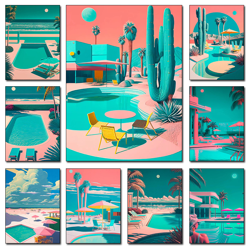 Retro Futuristic Beachside Pal - огляд і ціна Interior Design Poster