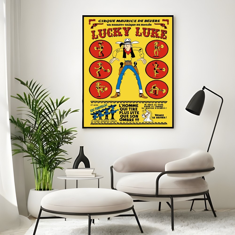 Vintage Comic Lucky L-Luke Pos - огляд і ціна Interior Design Poster