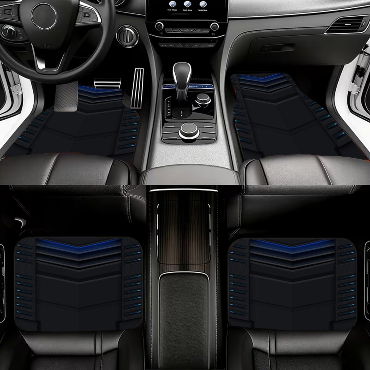 4pcs Car Floor Mats, Dark Futu - огляд і ціна Interior Design Tech
