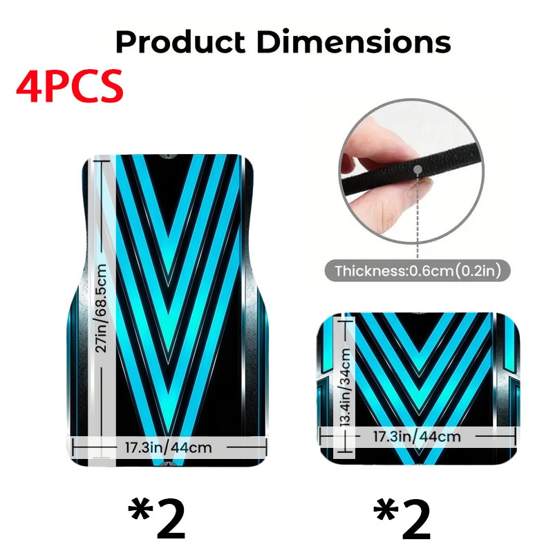5pcs Car Floor Mats, Futuristi - огляд і ціна Interior Design Tech