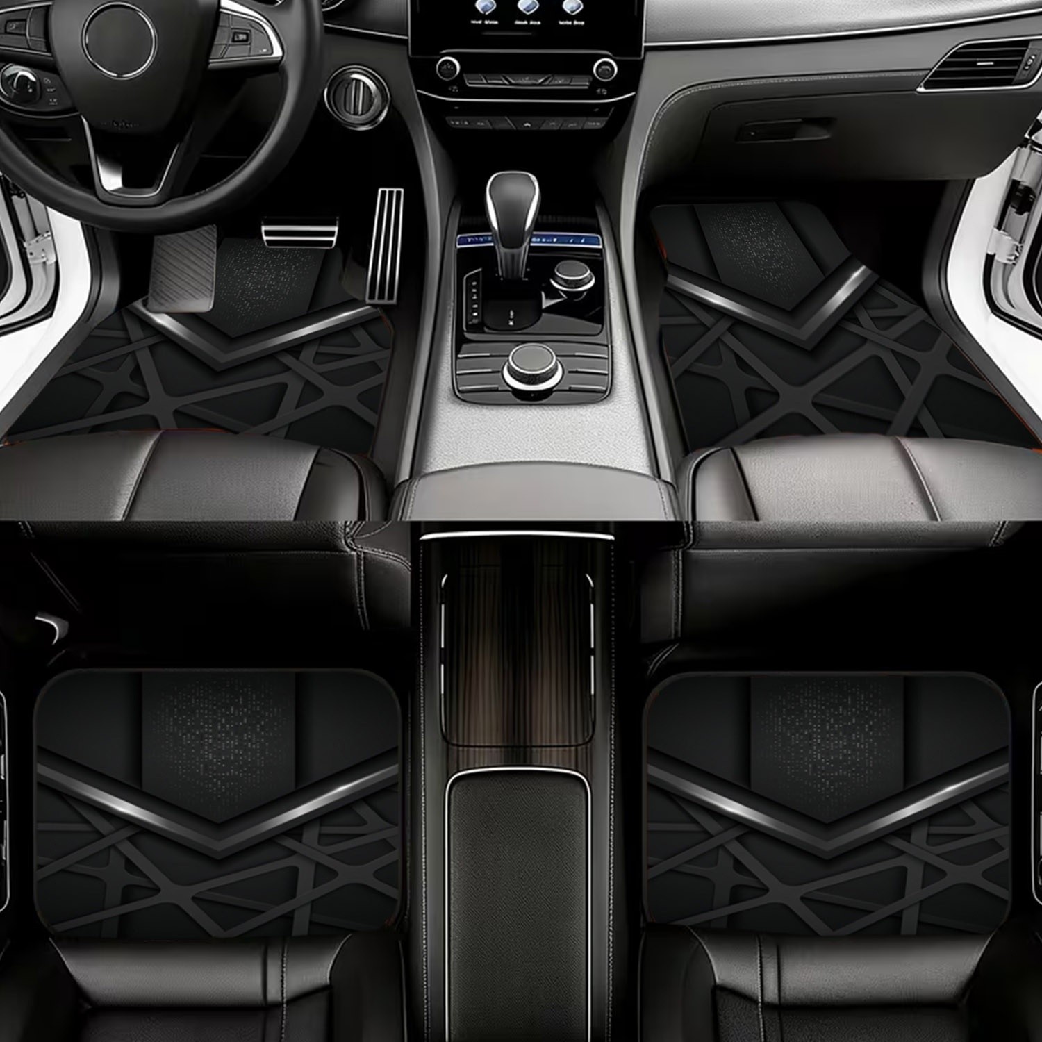 4pcs Car Floor Mats With Futur - огляд і ціна Interior Design Tech